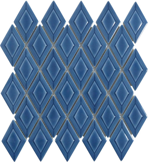Kytelle Blue Diamond 2x3 Glossy Porcelain Tile Euro Glass