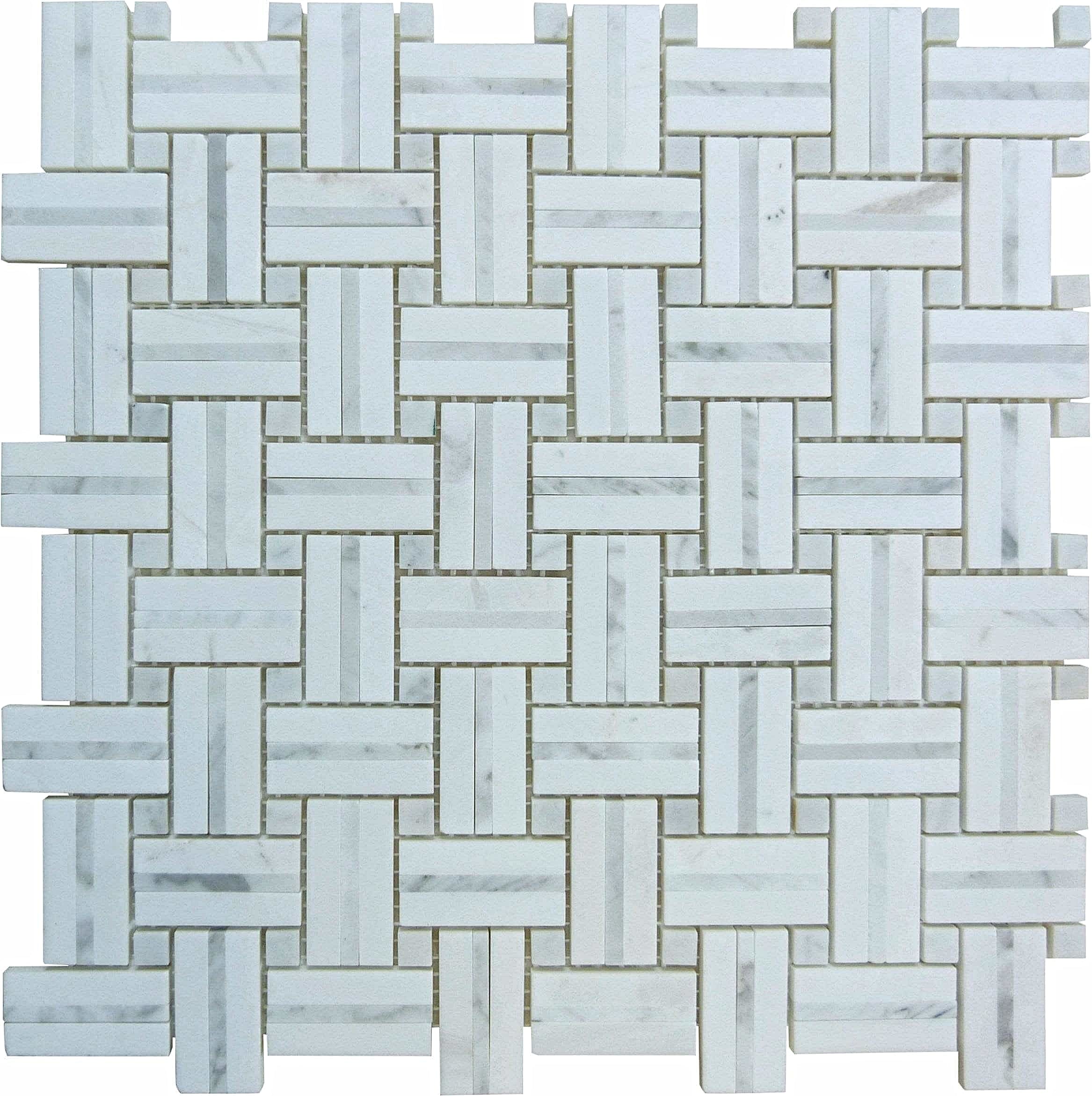 Lace Lining Basket Weave Polished Stone Tile Euro Glass