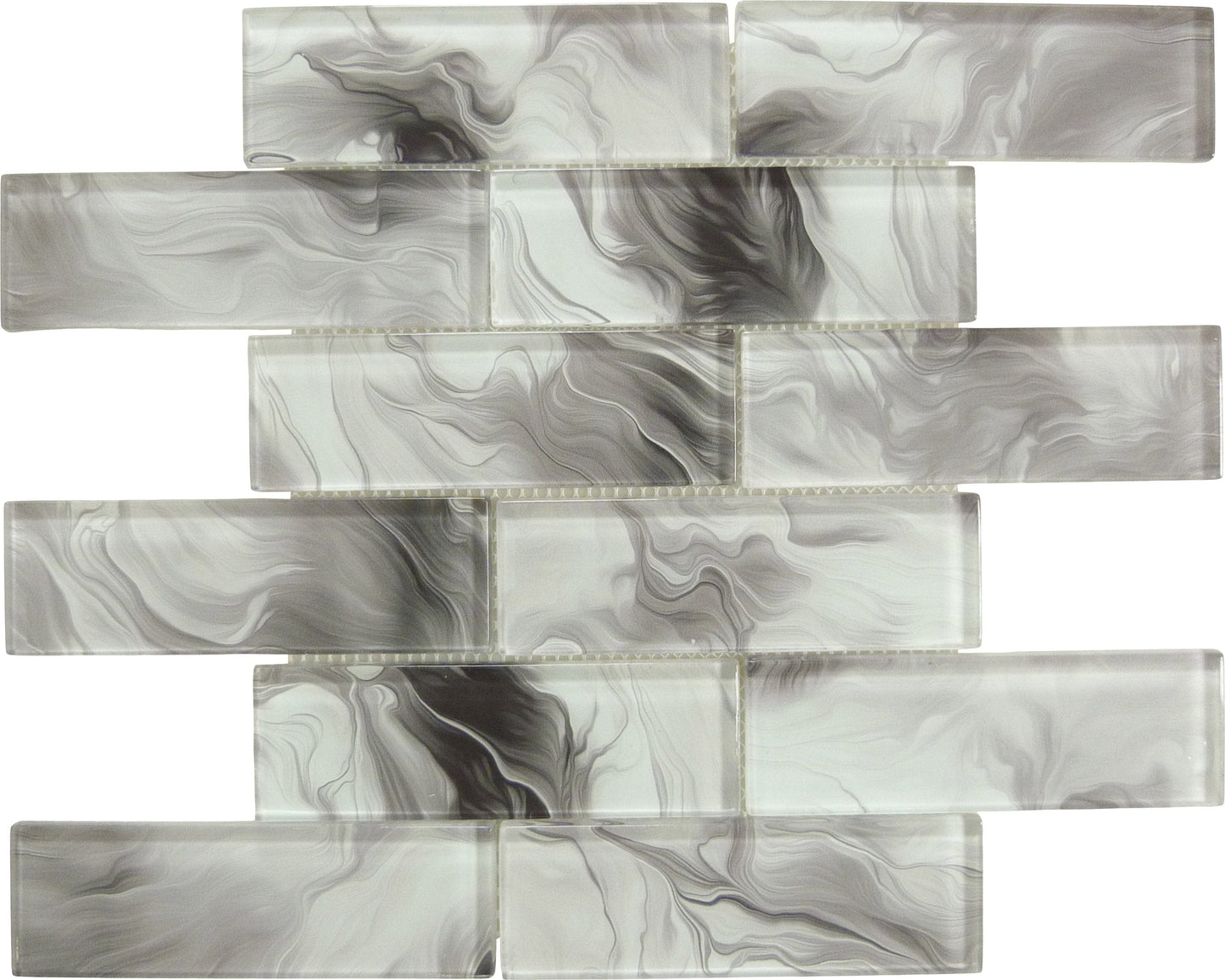 Legend Arthur Grail Brown 2x6 Glossy Glass Tile Euro Glass