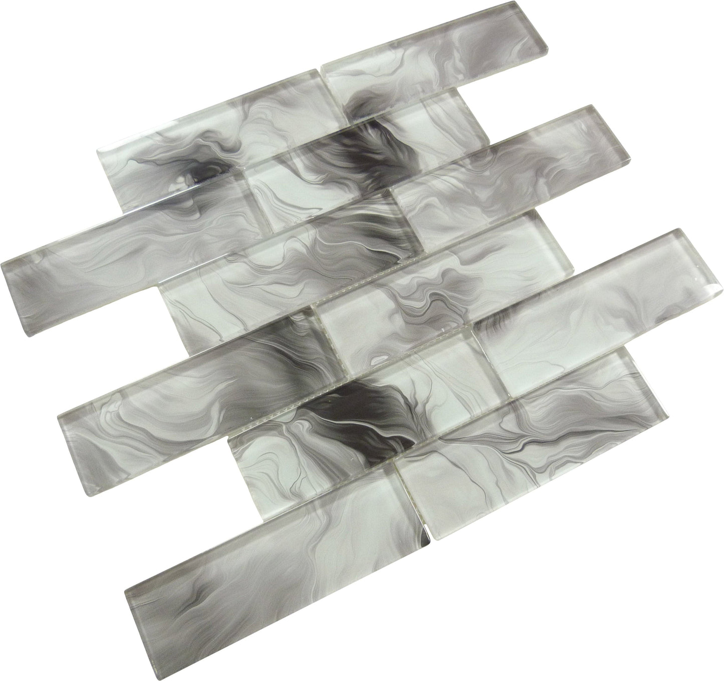 Legend Arthur Grail Brown 2x6 Glossy Glass Tile Euro Glass