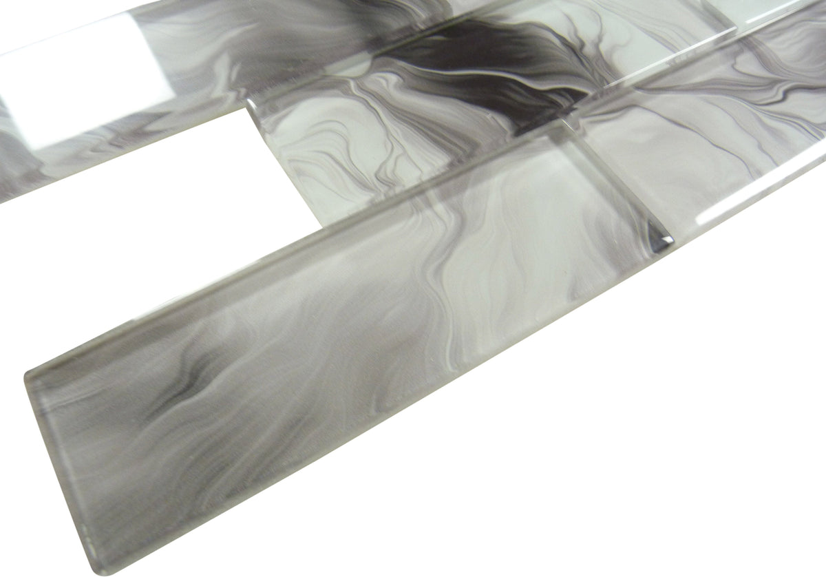 Legend Arthur Grail Brown 2x6 Glossy Glass Tile | Oasis Tile