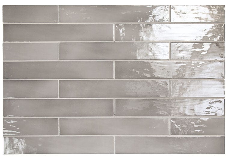 Manacor Mercury Grey 2.5x16 Glossy Ceramic Tile Euro Glass