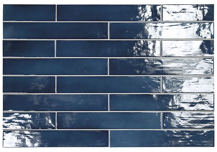 Manacor Ocean Blue 2.5x16 Glossy Ceramic Tile Euro Glass