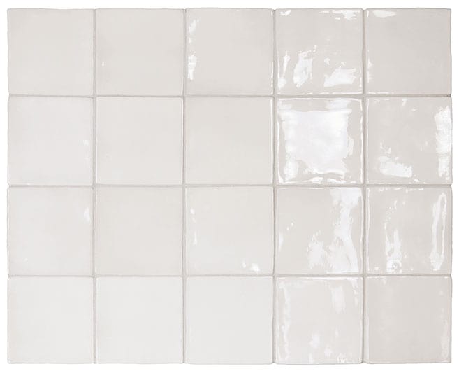 Manacor White 4x4 Glossy Ceramic Tile Euro Glass