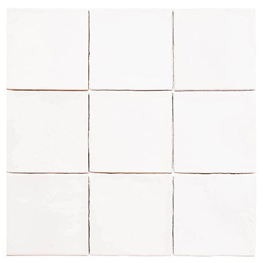 Manacor White 4x4 Glossy Ceramic Tile Euro Glass