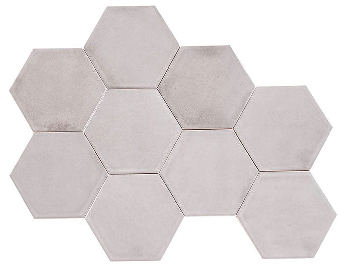 Marthas Manor Subtle Slate Hex 4"x5" Glossy Ceramic Tile Euro Glass