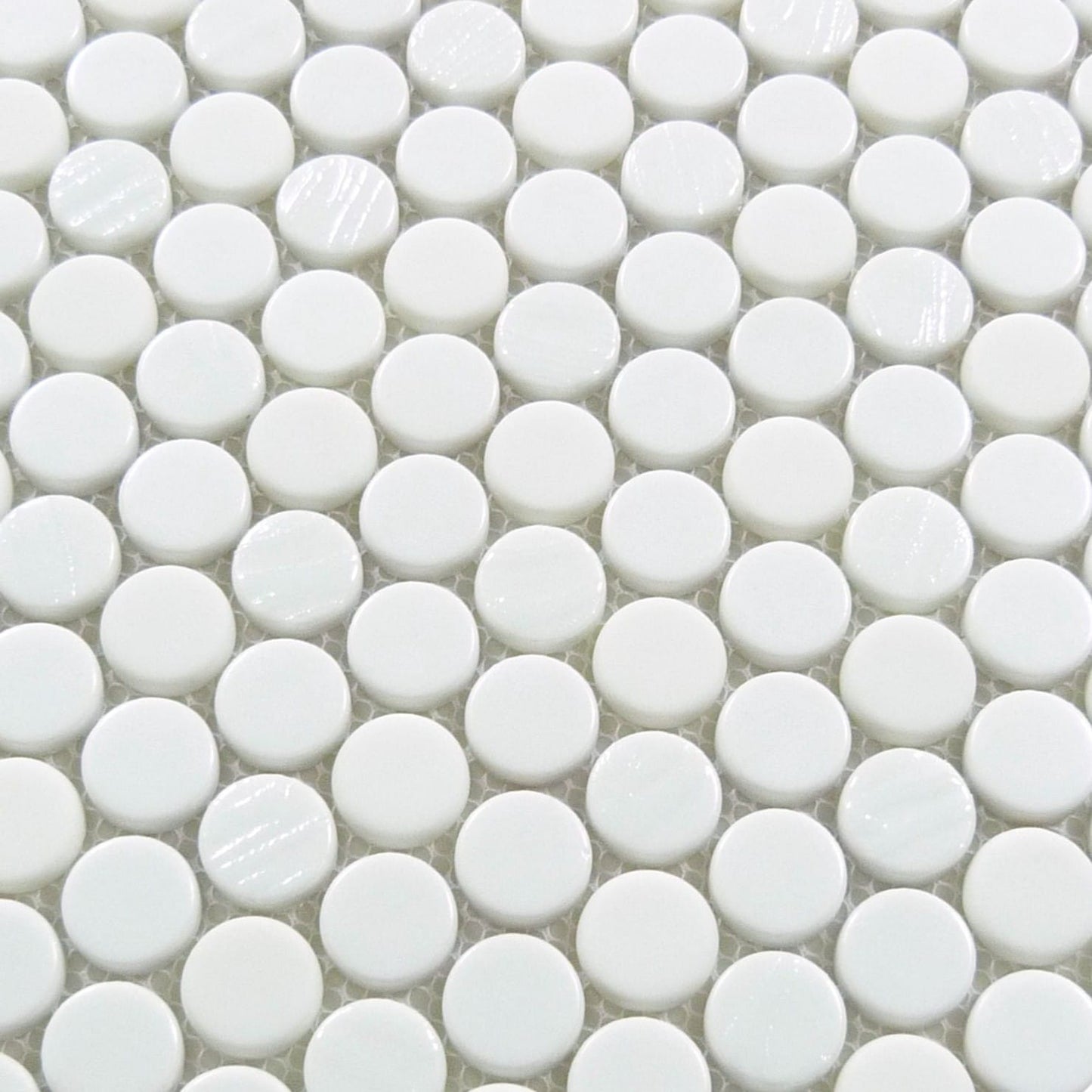 Meringue Pavlova Round White Glossy Glass Tile Euro Glass