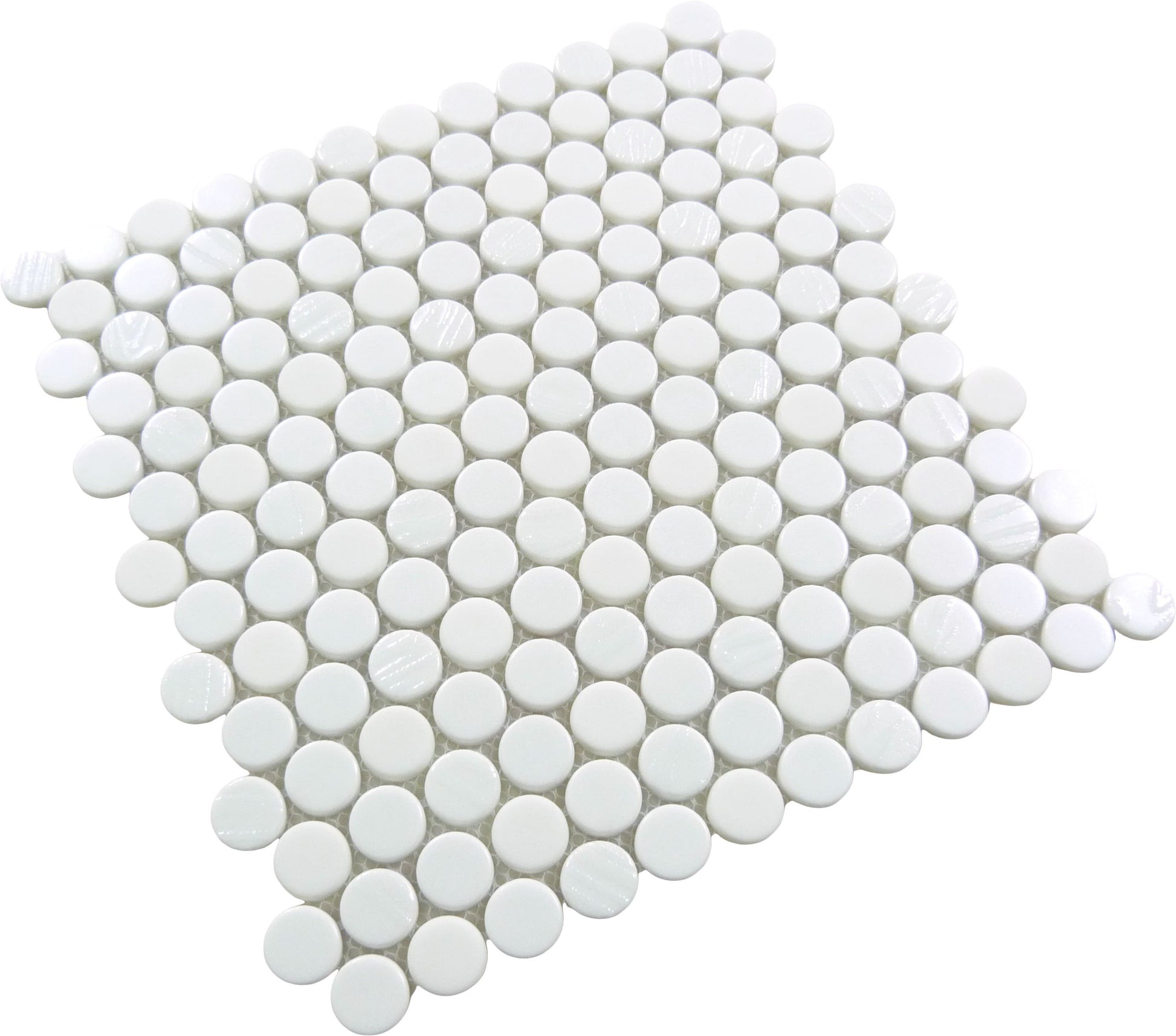 Meringue Pavlova Round White Glossy Glass Tile Euro Glass