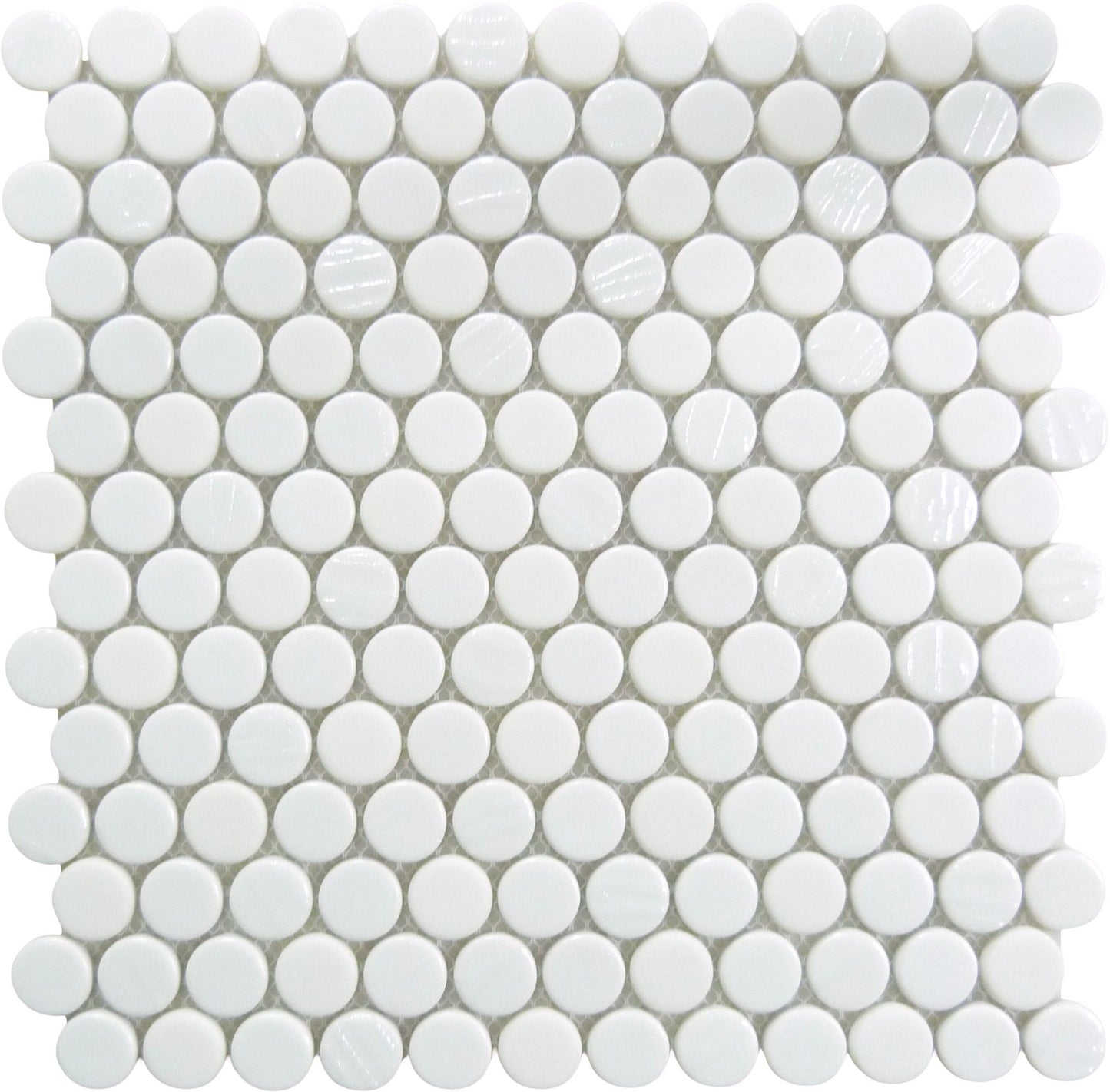 Meringue Pavlova Round White Glossy Glass Tile Euro Glass