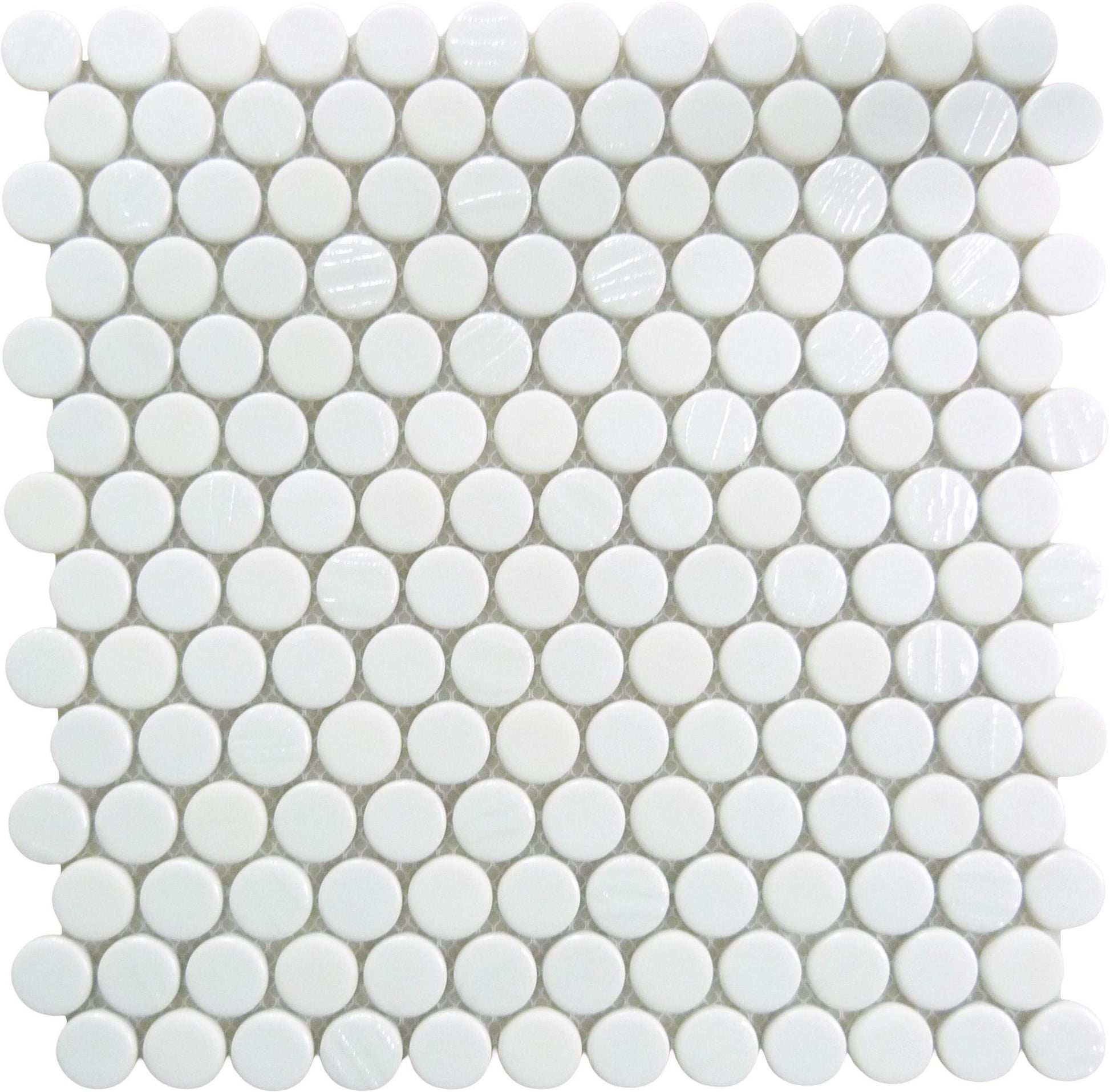 Meringue Pavlova Round White Glossy Glass Tile Euro Glass
