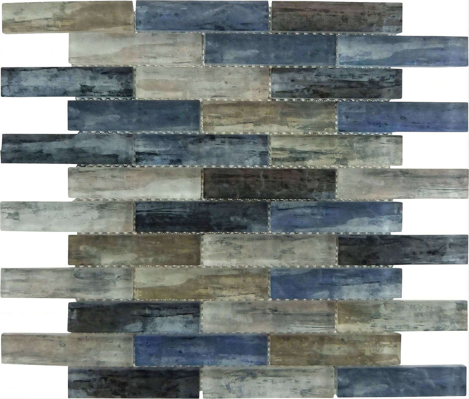 Metropolis Kent Sky Blue 1x4 Uniform Brick Matte Glass Tile Euro Glass