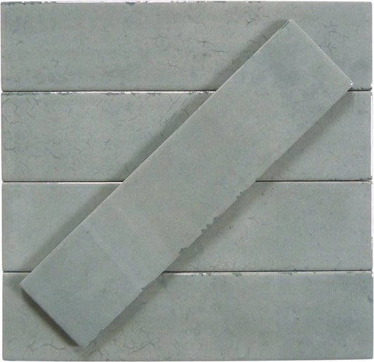 Miami Brick Blue 2x10 Glossy Porcelain Tile Euro Glass