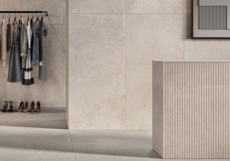 Mixtone Klem Grey 24x48 Matte Porcelain Tile Euro Glass