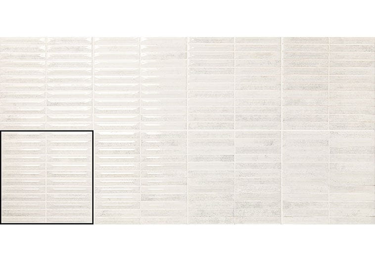 Modulette Blancore White 8x8 Glossy Ceramic Tile Euro Glass