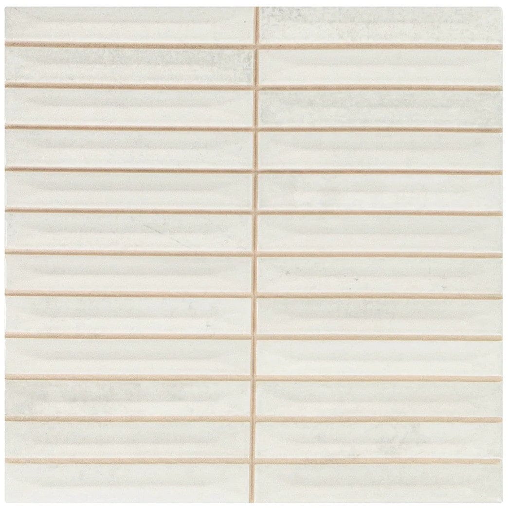 Modulette Blancore White 8x8 Glossy Ceramic Tile Euro Glass