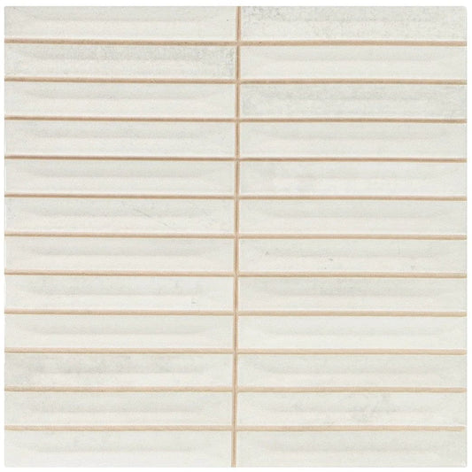 Modulette Blancore White 8x8 Glossy Ceramic Tile Euro Glass