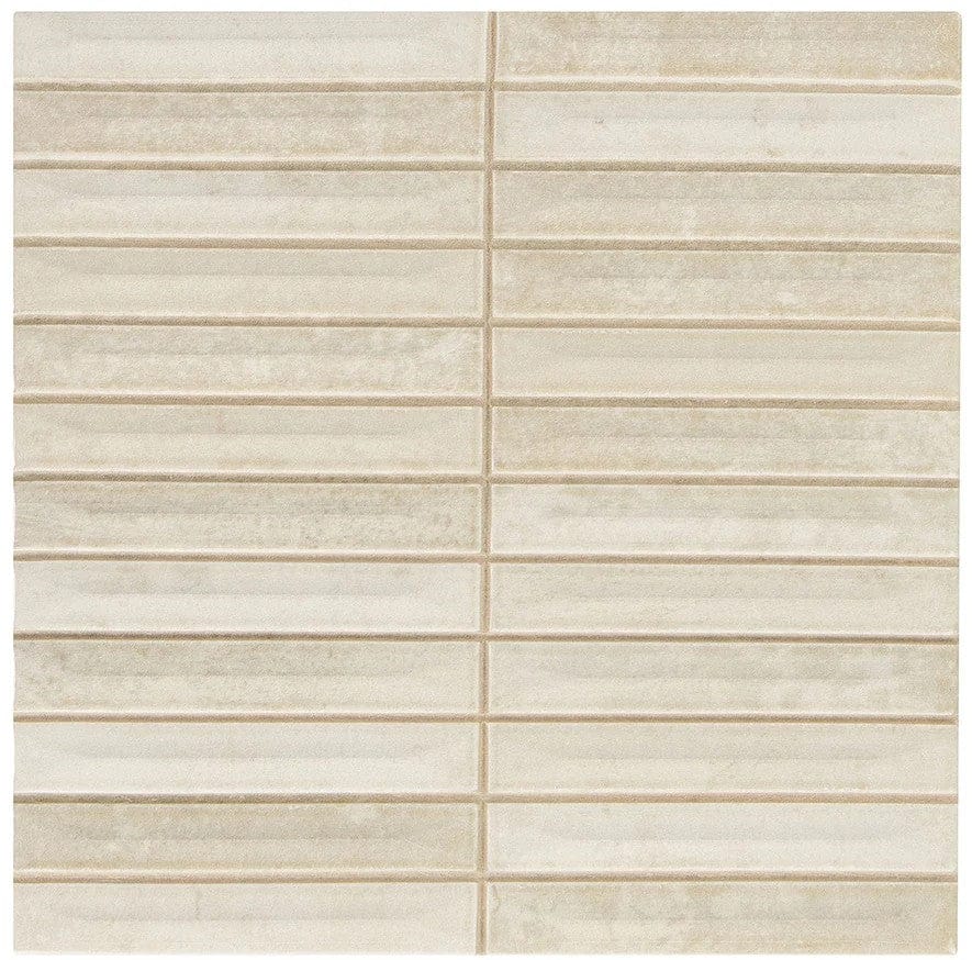 Modulette Sandrift Beige 8x8 Glossy Ceramic Tile Euro Glass