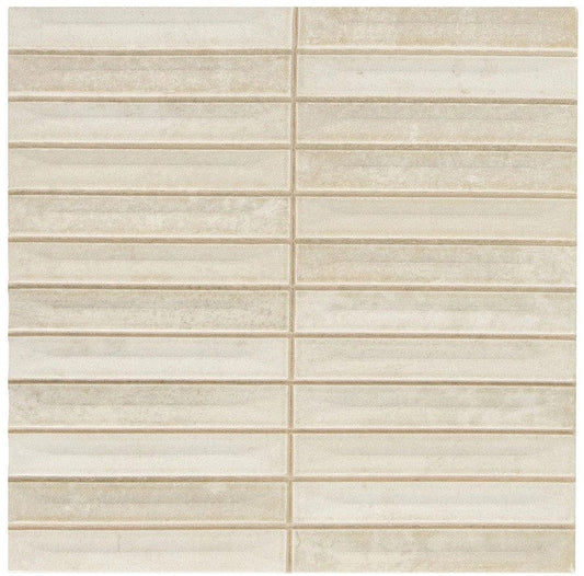 Modulette Sandrift Beige 8x8 Glossy Ceramic Tile Euro Glass