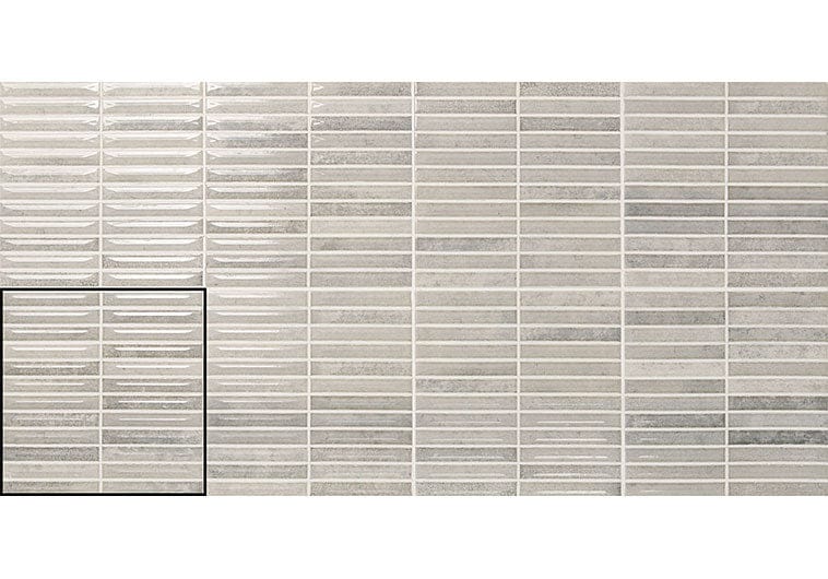Modulette Umbrium Grey 8x8 Glossy Ceramic Tile Euro Glass
