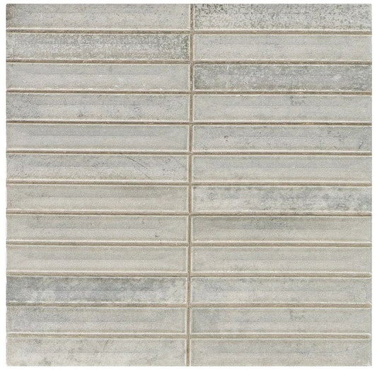 Modulette Umbrium Grey 8x8 Glossy Ceramic Tile Euro Glass