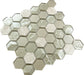 Nimbus Cloud Hexagon Beige Glossy Glass and Stone Tile Euro Glass