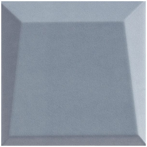 Noelle Jayden Angled 3D Blue 4x4 Matte Ceramic Tile Euro Glass