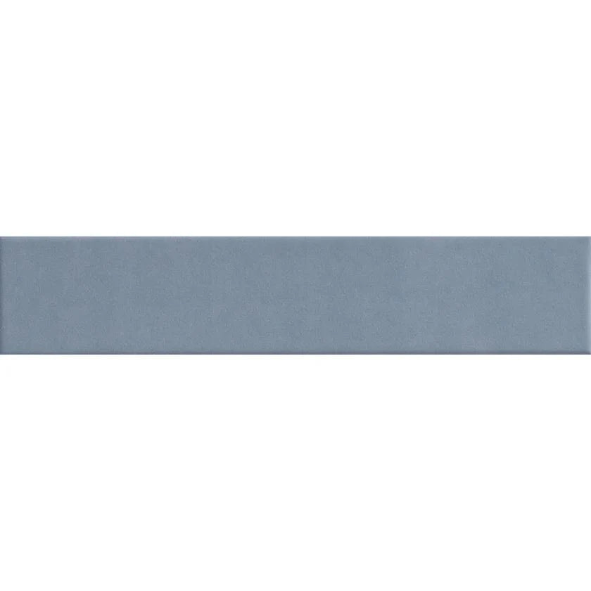 Noelle Jayden Flat Blue 2x10 Matte Ceramic Tile Euro Glass