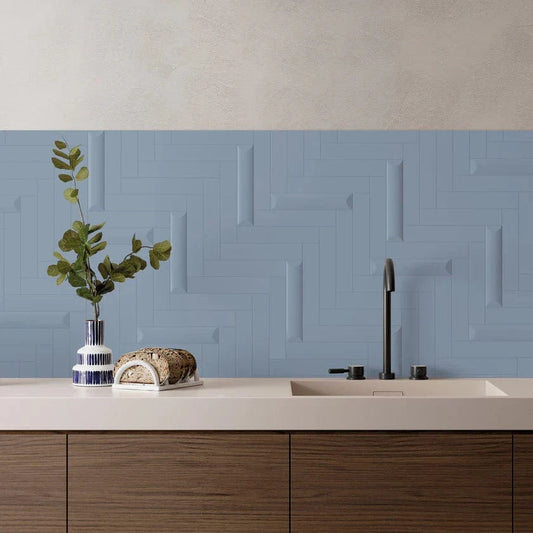 Noelle Jayden Flat Blue 2x10 Matte Ceramic Tile Euro Glass