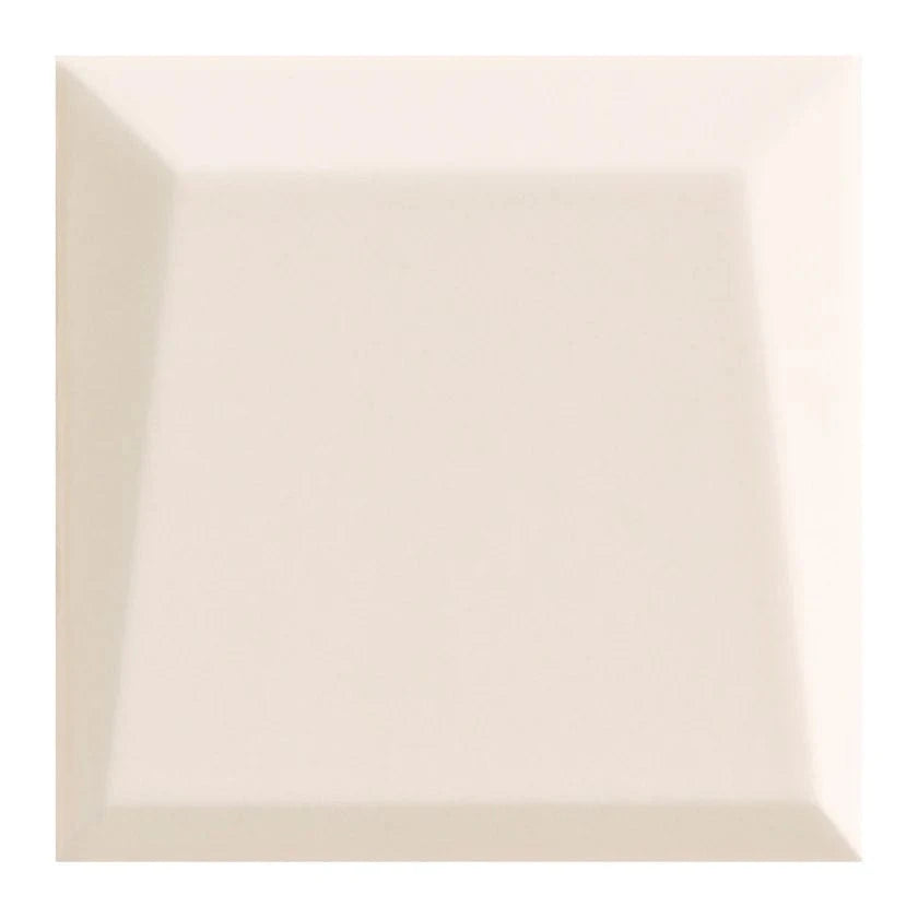 Noelle Reese Angled 3D Beige 4x4 Matte Ceramic Tile Euro Glass