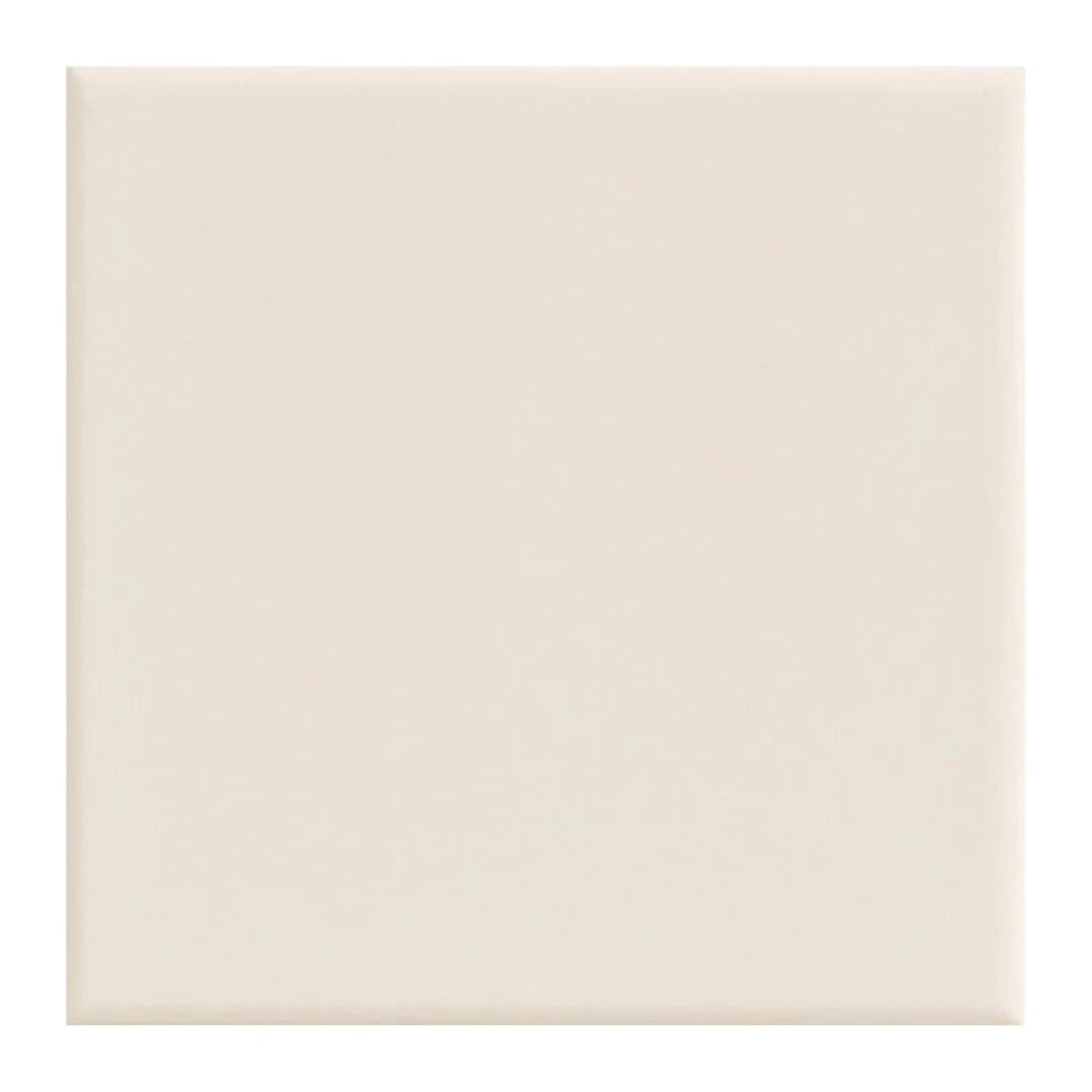 Noelle Reese Flat Beige 4x4 Matte Ceramic Tile Euro Glass