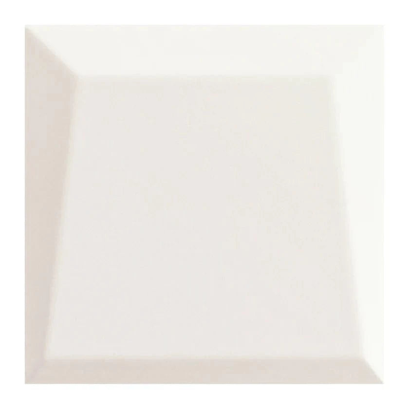 Noelle Windall Angled 3D White 4x4 Matte Ceramic Tile Euro Glass