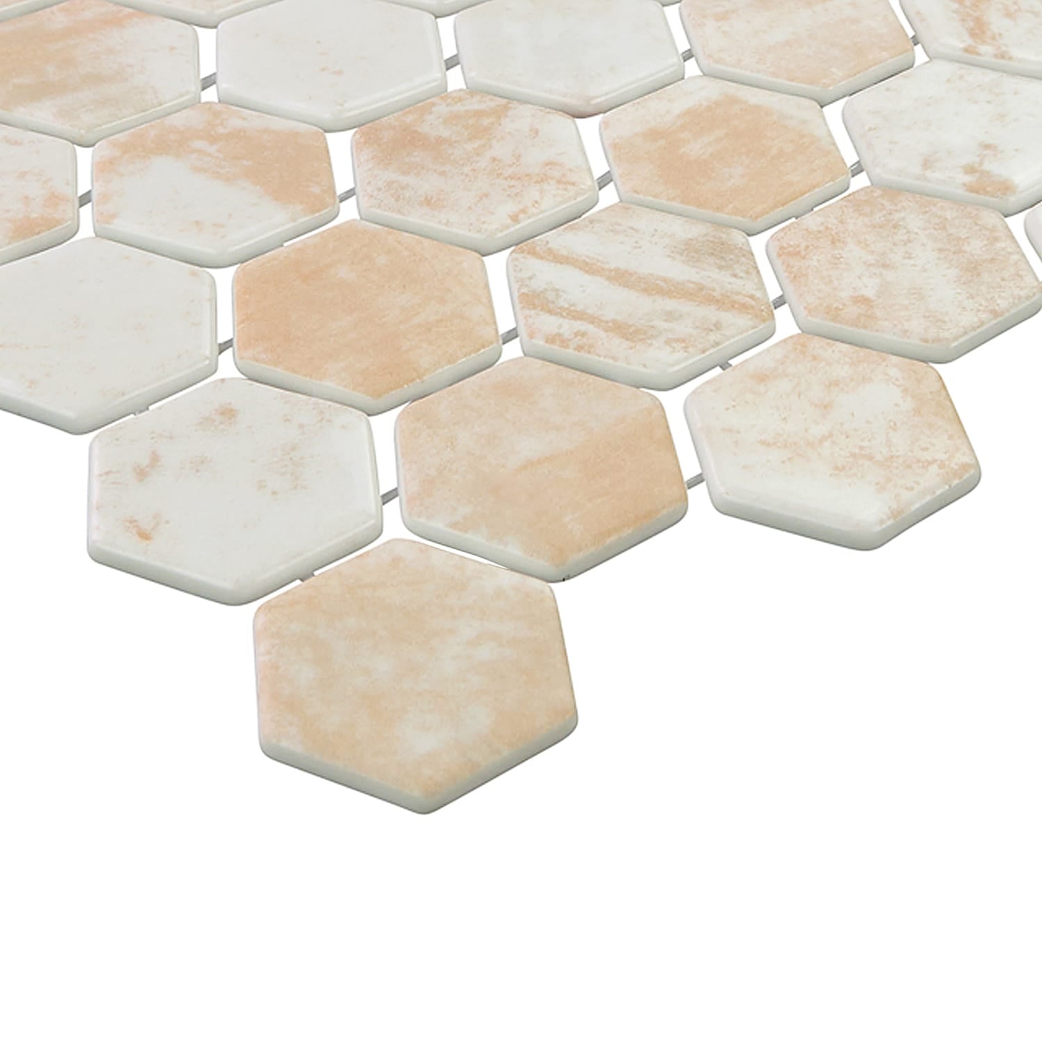 Verismo Forno 2-Inch Hexagon Recycled Glass Mosaic Tile Euro Glass