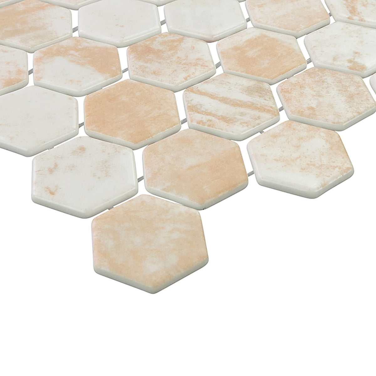 Verismo Forno 2-Inch Hexagon Recycled Glass Mosaic Tile Euro Glass