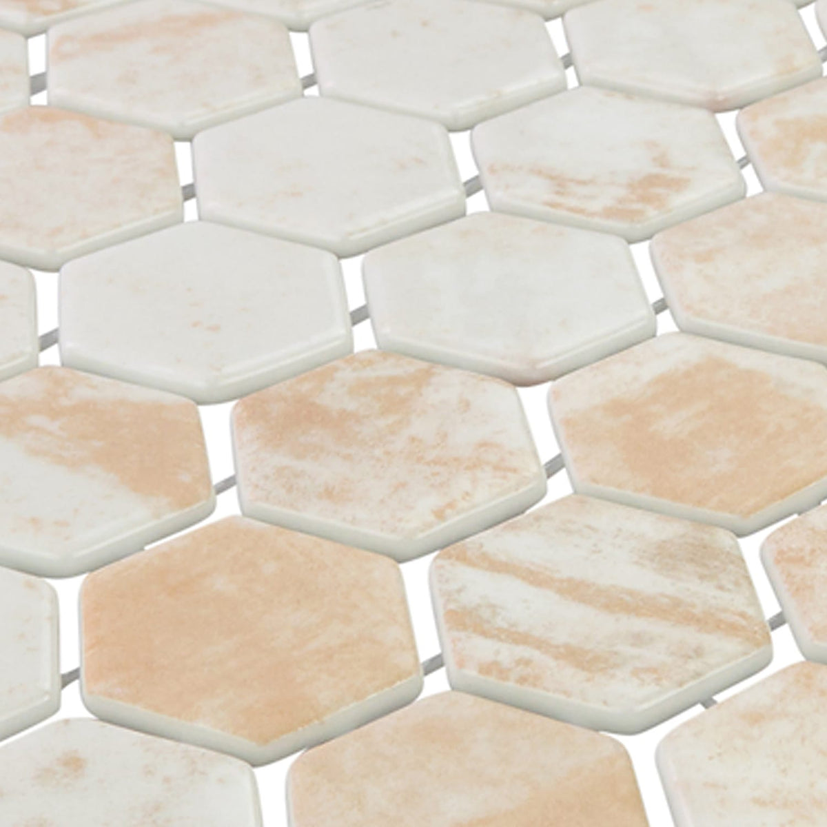 Verismo Forno 2-Inch Hexagon Recycled Glass Mosaic Tile Euro Glass