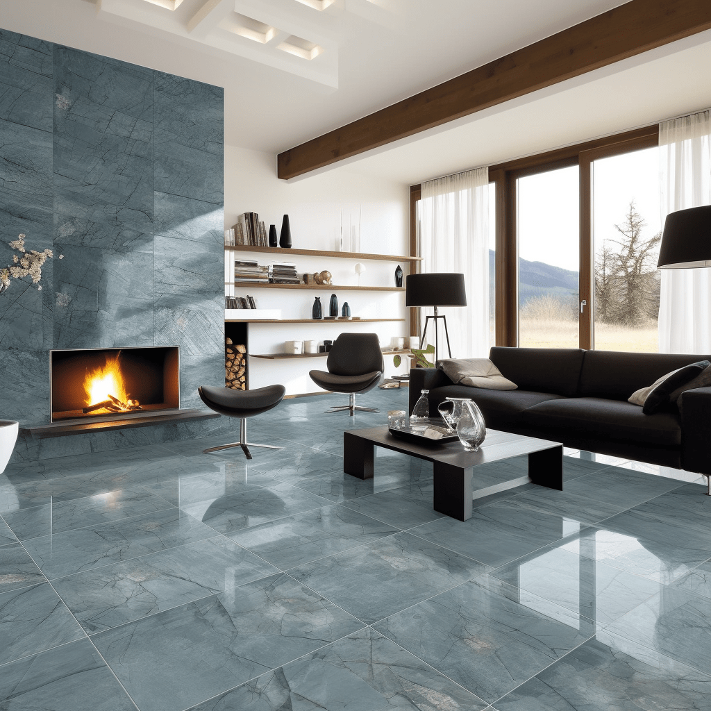 Onice Sky Blue 24x48 Polished Porcelain Tile Euro Glass