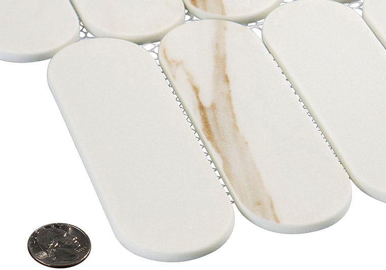 Paneria Biscotti White 1 14/16" x 6 Recycled Matte Glass Tile Euro Glass
