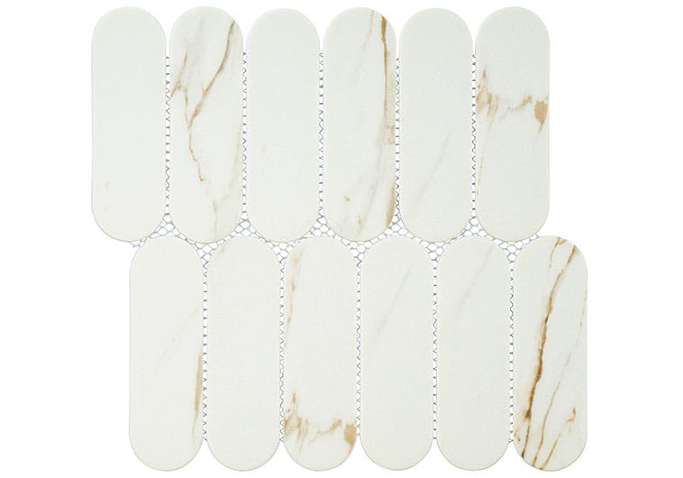 Paneria Biscotti White 1 14/16" x 6 Recycled Matte Glass Tile Euro Glass