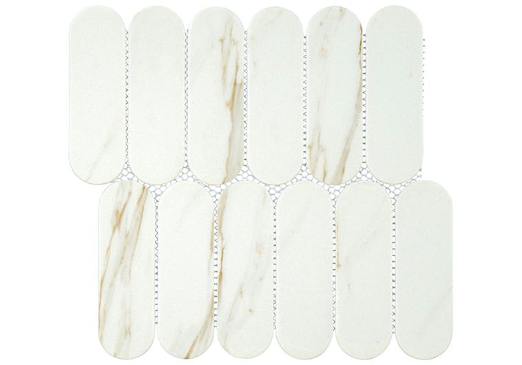 Paneria Biscotti White 1 14/16" x 6 Recycled Matte Glass Tile Euro Glass