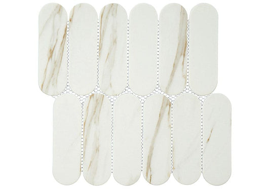 Paneria Biscotti White 1 14/16" x 6 Recycled Matte Glass Tile Euro Glass