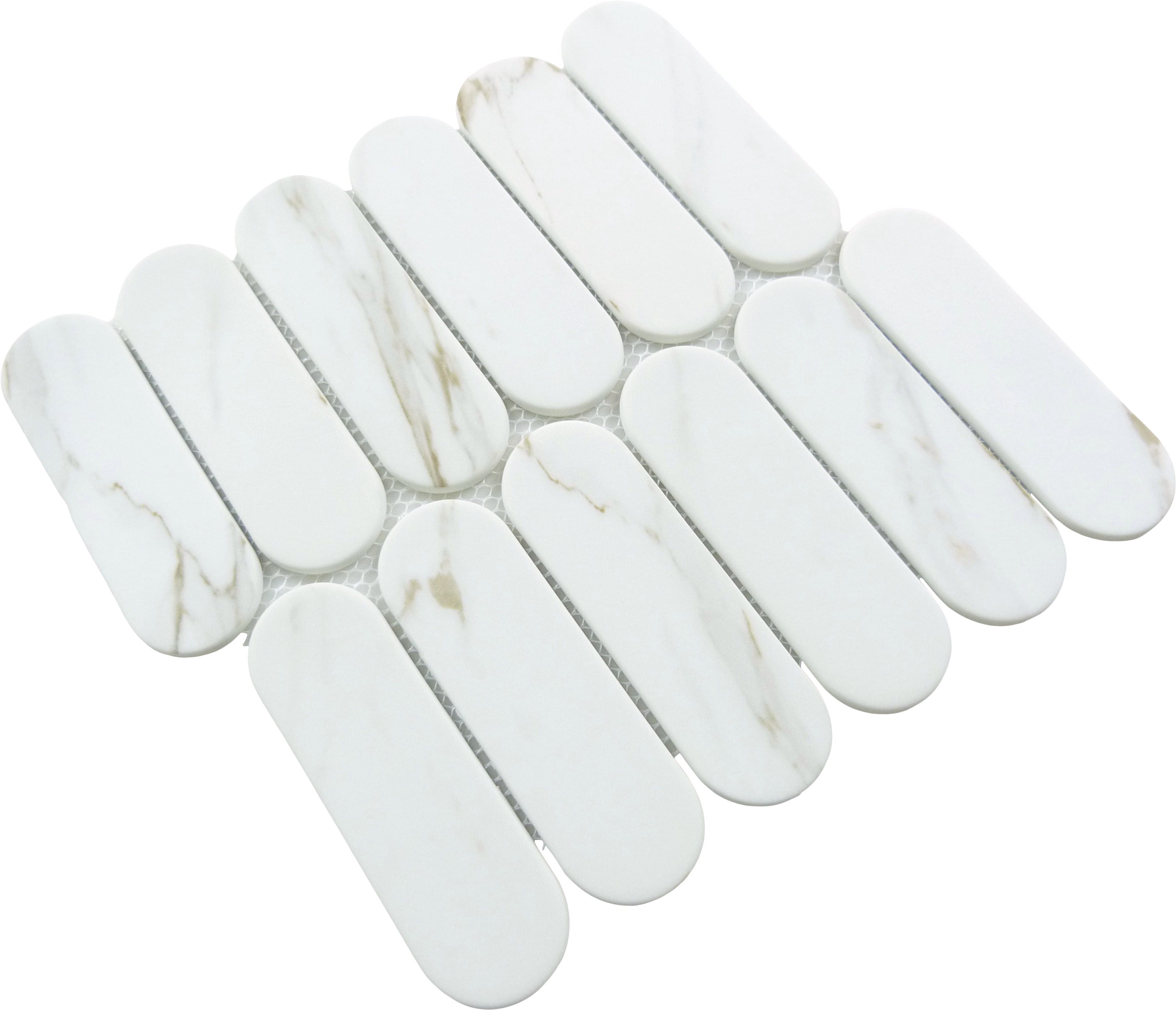 Paneria Biscotti White 2x6 Recycled Matte Glass Tile Euro Glass