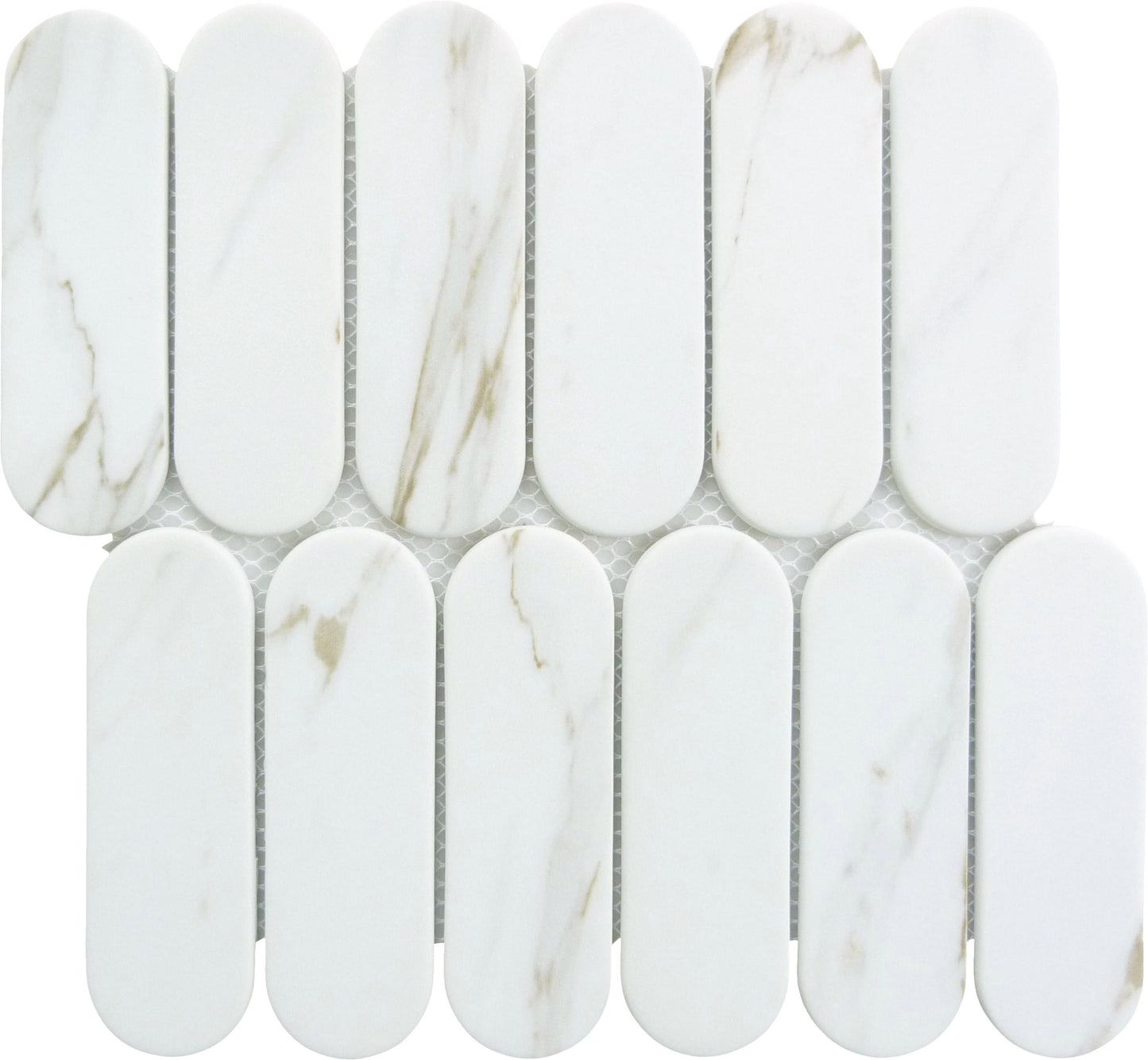 Paneria Biscotti White 2x6 Recycled Matte Glass Tile Euro Glass