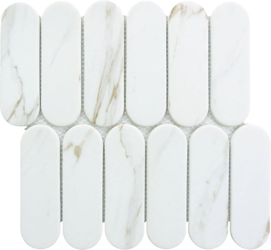 Paneria Biscotti White 2x6 Recycled Matte Glass Tile Euro Glass