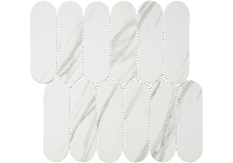 Paneria Cannoli Grey  1 14/16" x 6 Recycled Matte Glass Tile Euro Glass