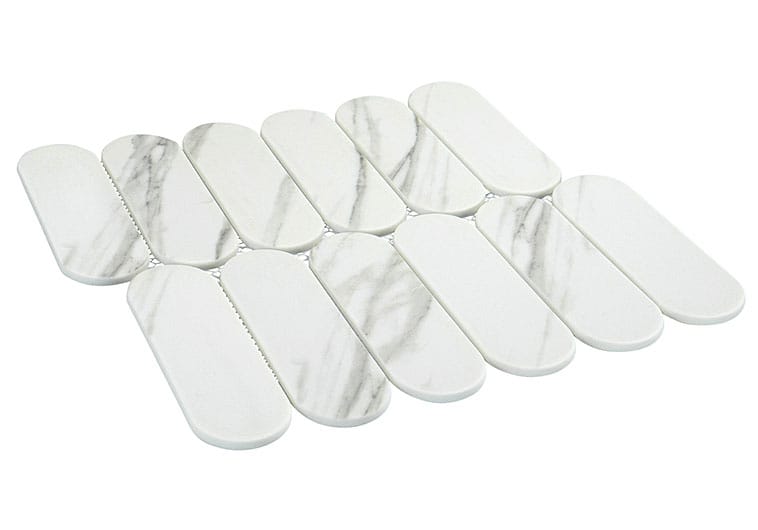Paneria Cannoli Grey  1 14/16" x 6 Recycled Matte Glass Tile Euro Glass