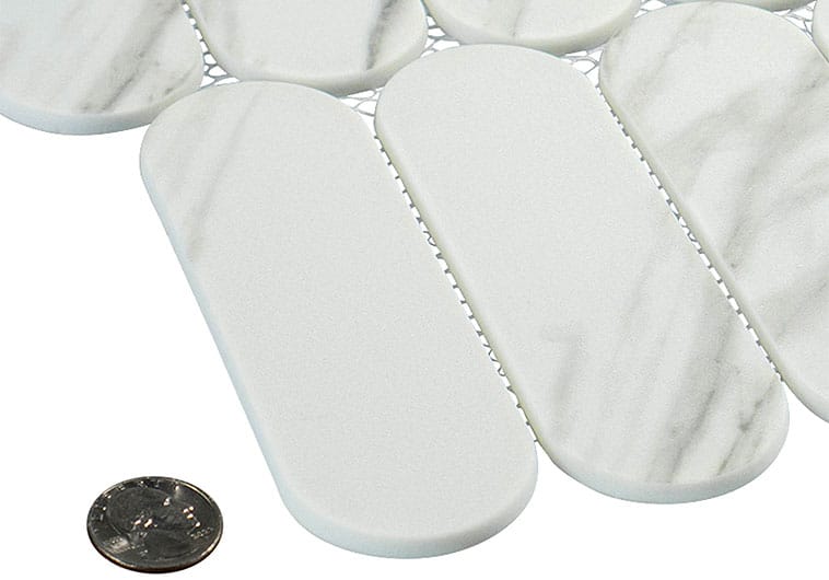Paneria Cannoli Grey  1 14/16" x 6 Recycled Matte Glass Tile Euro Glass