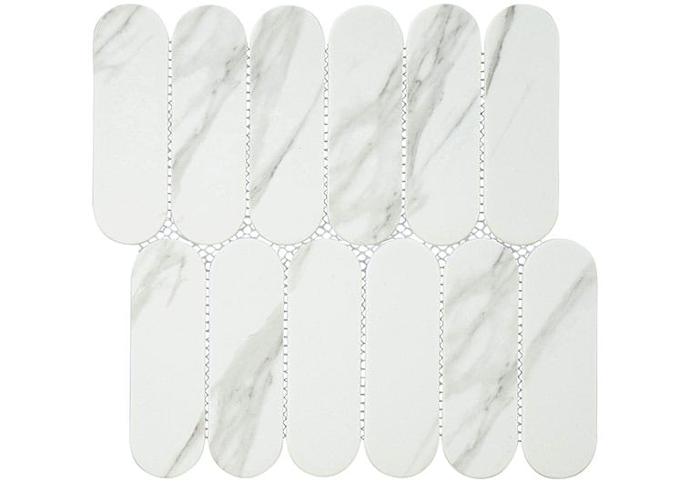 Paneria Cannoli Grey  1 14/16" x 6 Recycled Matte Glass Tile Euro Glass