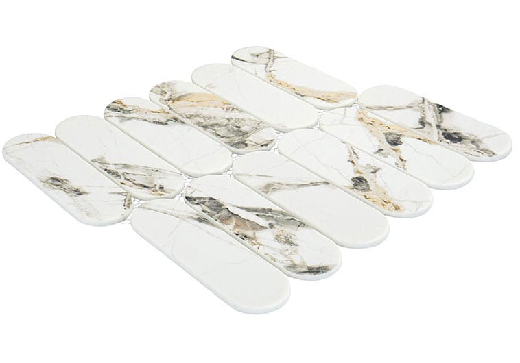 Paneria Tiramisu Beige 1 14/16" x 6 Recycled Matte Glass Tile Euro Glass