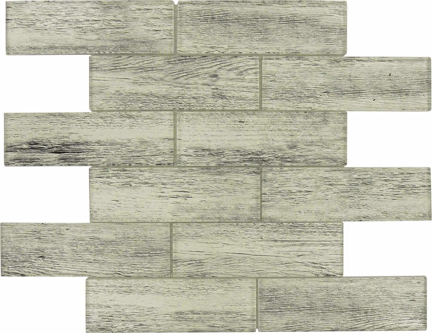 Queens Corner Silver 2x6 Glossy Glass Subway Tile Euro Glass