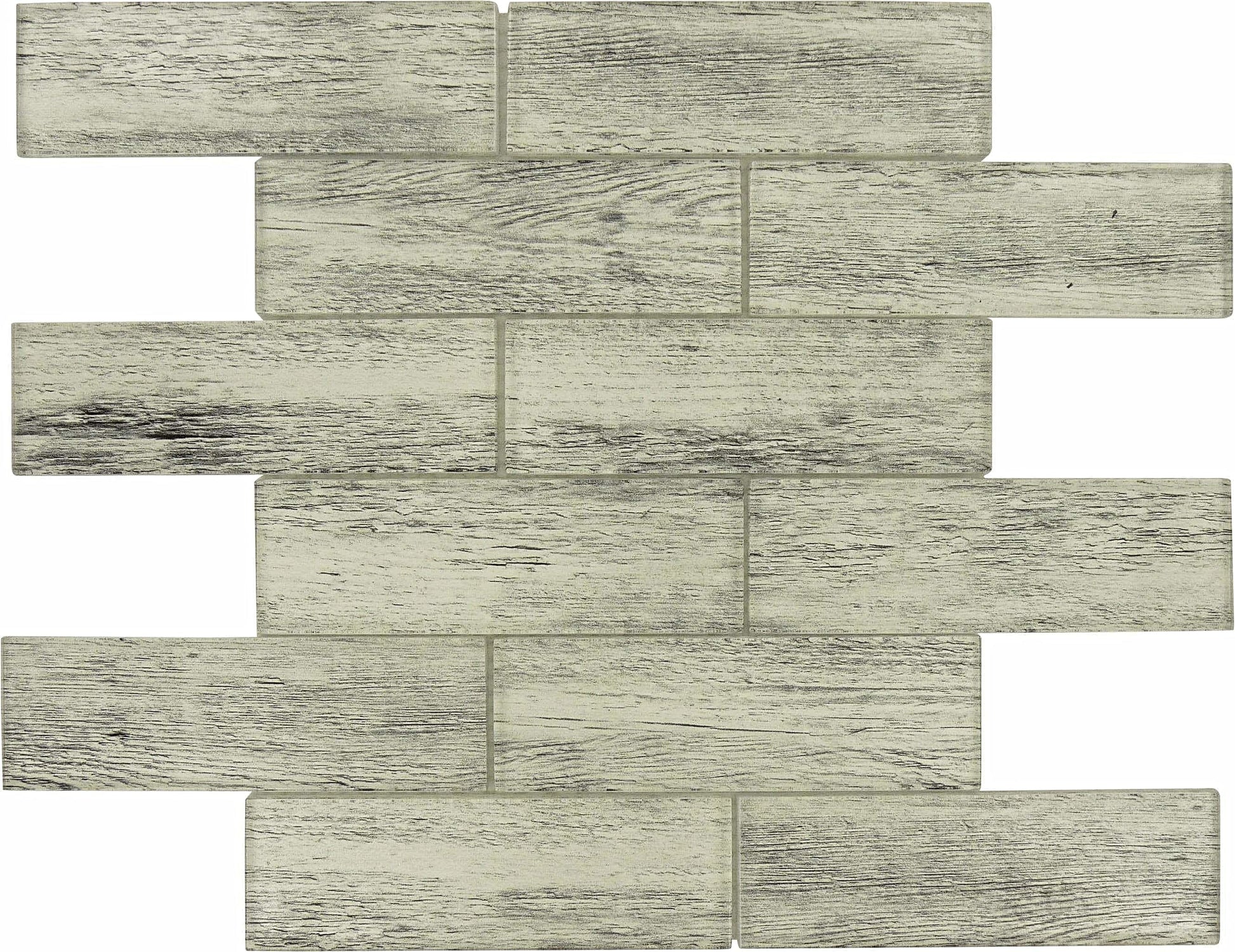 Queens Corner Silver 2x6 Glossy Glass Subway Tile Euro Glass