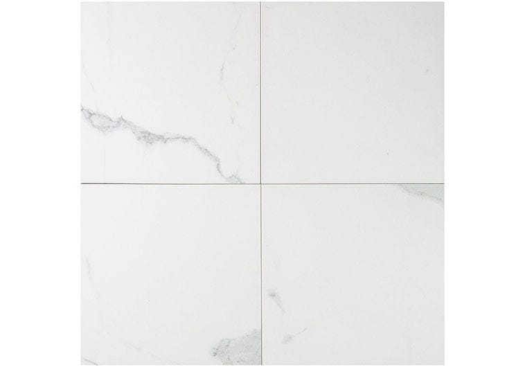 Renaissance 	Calacatta White 12x12 Matte Porcelain Tile Euro Glass